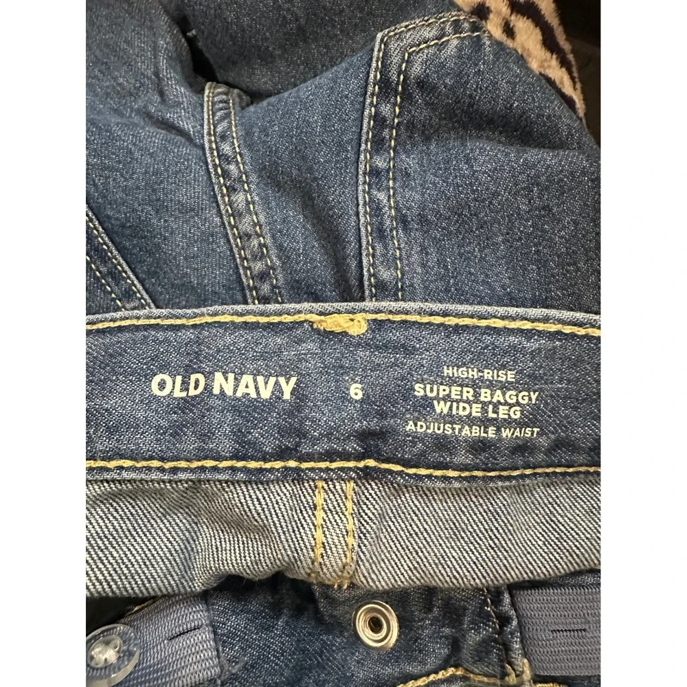 Old Navy Girls High-Rise Super Baggy Wide Leg Jeans Blue Denim Size 6